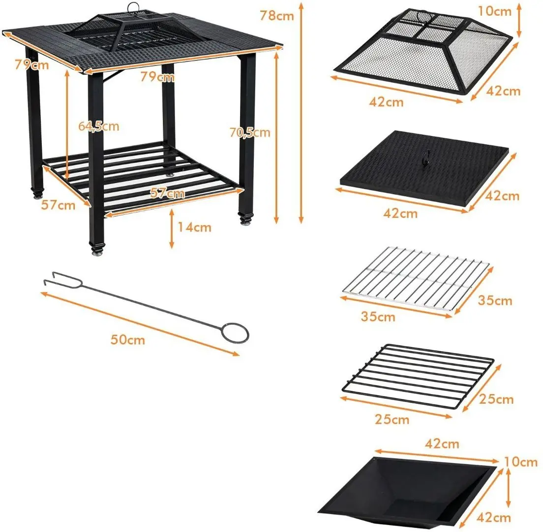 Уличный камин Costway OP70937 (Black) - 5