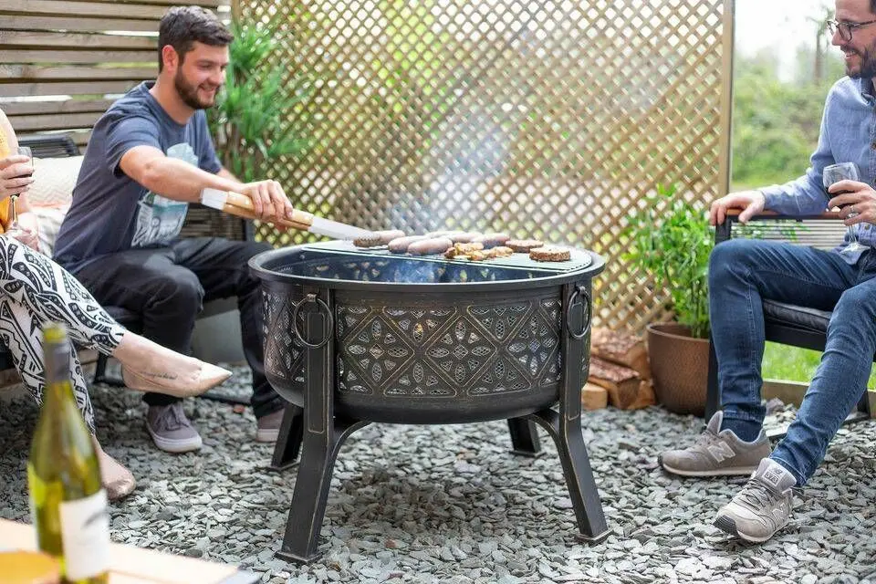 Castron pentru foc cu grilă de gratar La Hacienda Moresque (Bronze) - 2