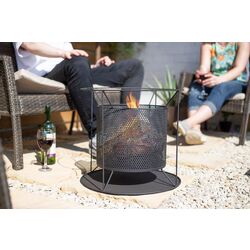 Castron pentru foc La Hacienda Kora Perforated Firebasket (Black) Thumb