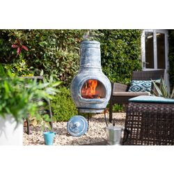 Уличный глиняный камин La Hacienda Banded Large (Blue) Thumb