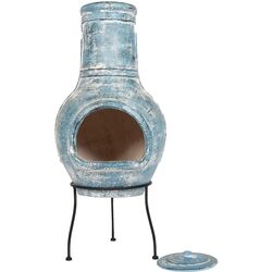 Уличный глиняный камин La Hacienda Banded Large (Blue)