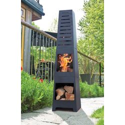 Уличный камин с дровницей La Hacienda Skyline (Black) Thumb