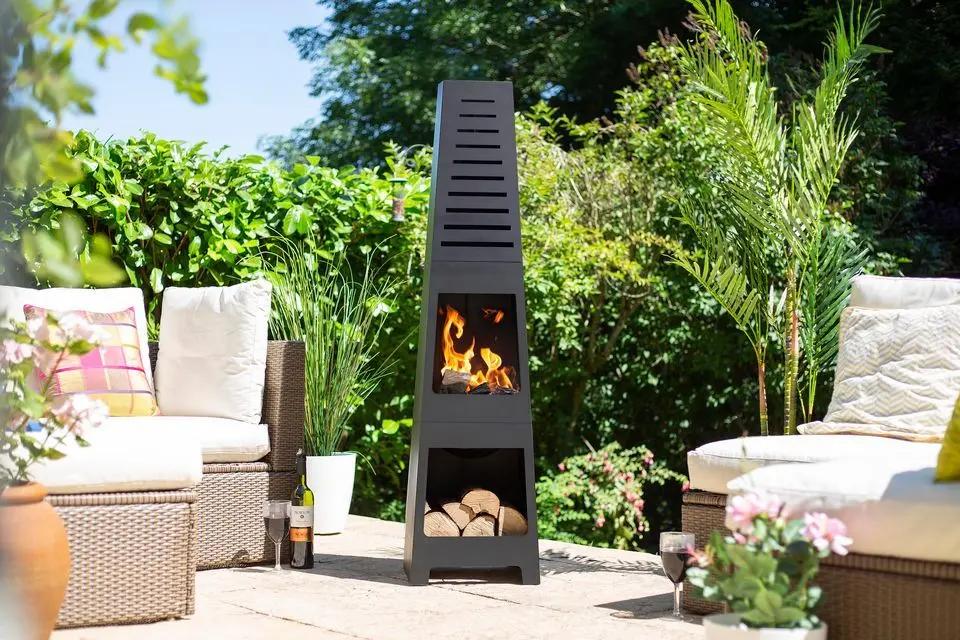 Уличный камин с дровницей La Hacienda Skyline (Black) - 3