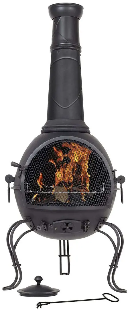 Șemineu din oțel în aer liber La Hacienda Murcia  XL (Black) - 2