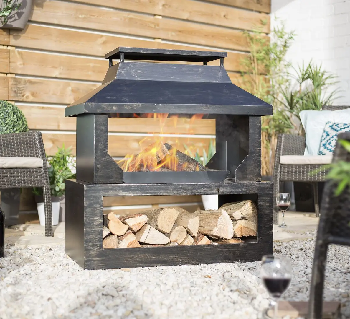 Уличный стальной камин La Hacienda Stonehurst (Bronze Effect) - 2