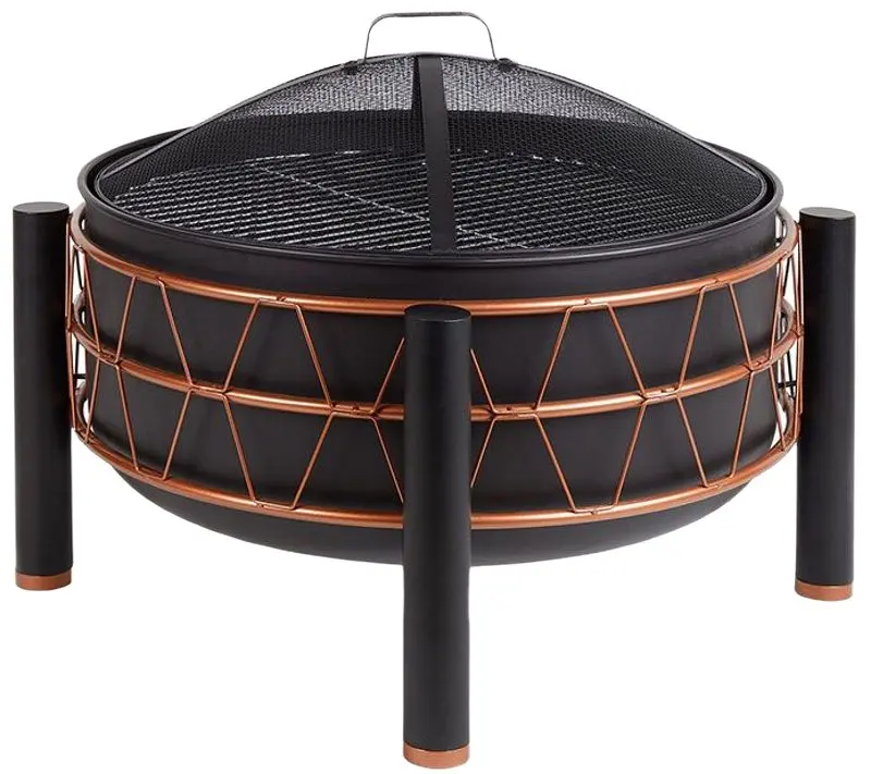 Semineu pentru foc VonShef 2500253 (Black/Copper)