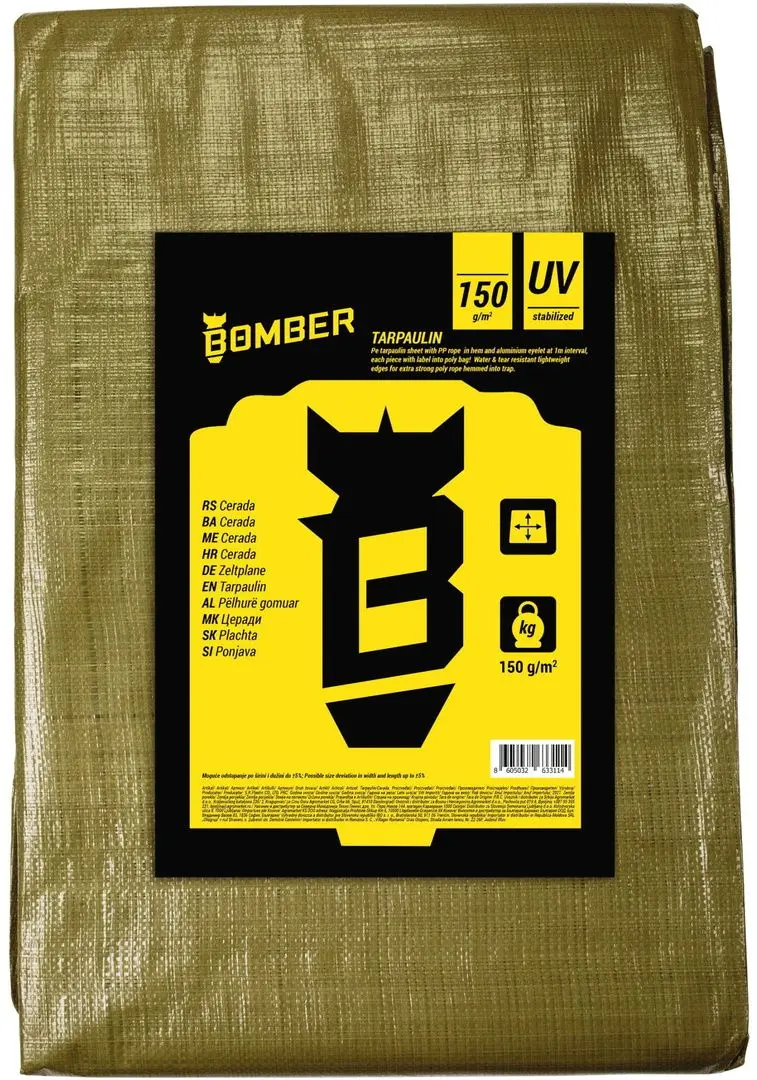 Тент водонепроницаемый Bomber 074674 6x8м (Green)