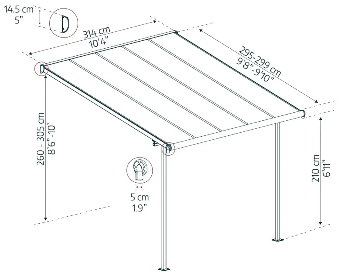 Pergola Canopia Sierra 703120 (Grey) - 5