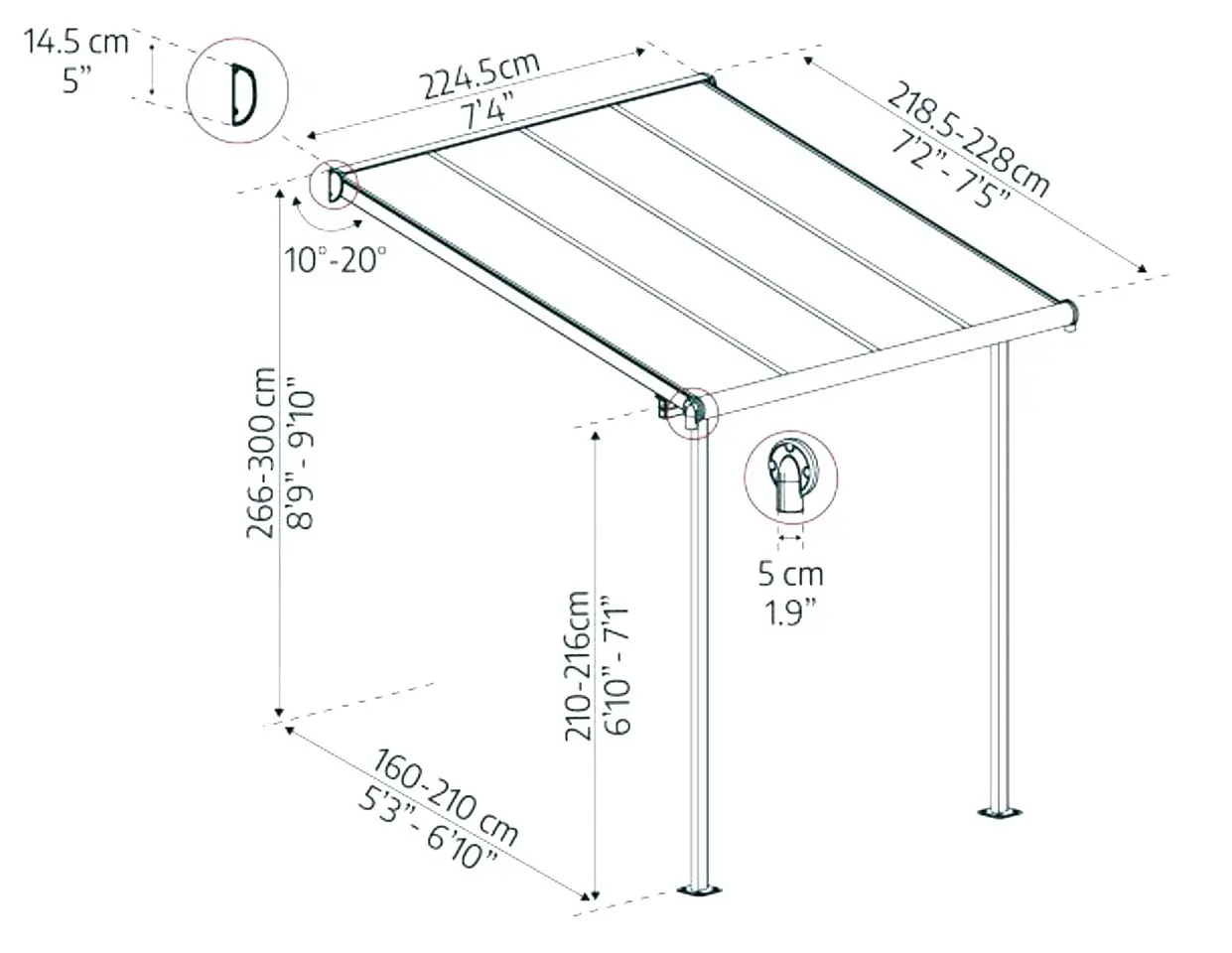 Pergola Canopia Sierra 703348 (White) - 6