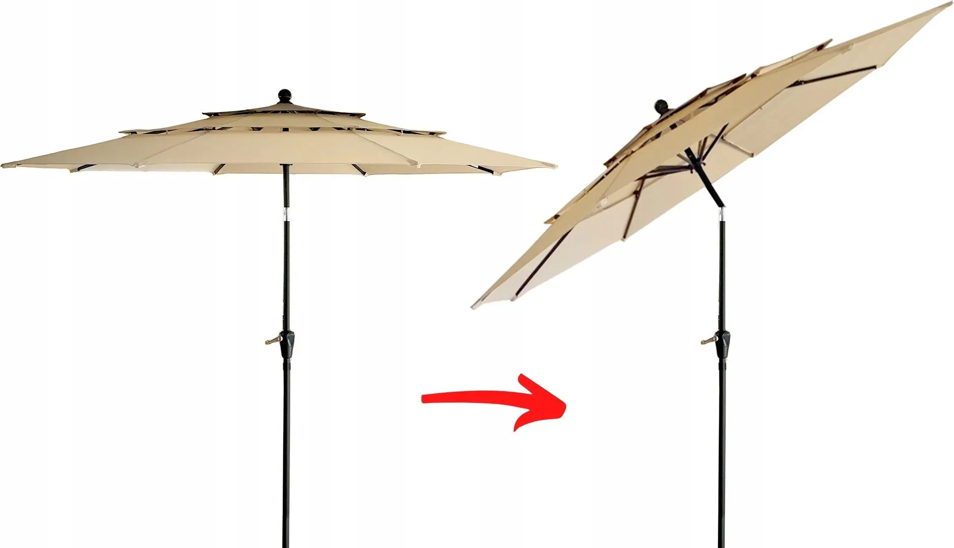 Umbrela de soare Carruzzo L43E (Beige/Brown) - 2