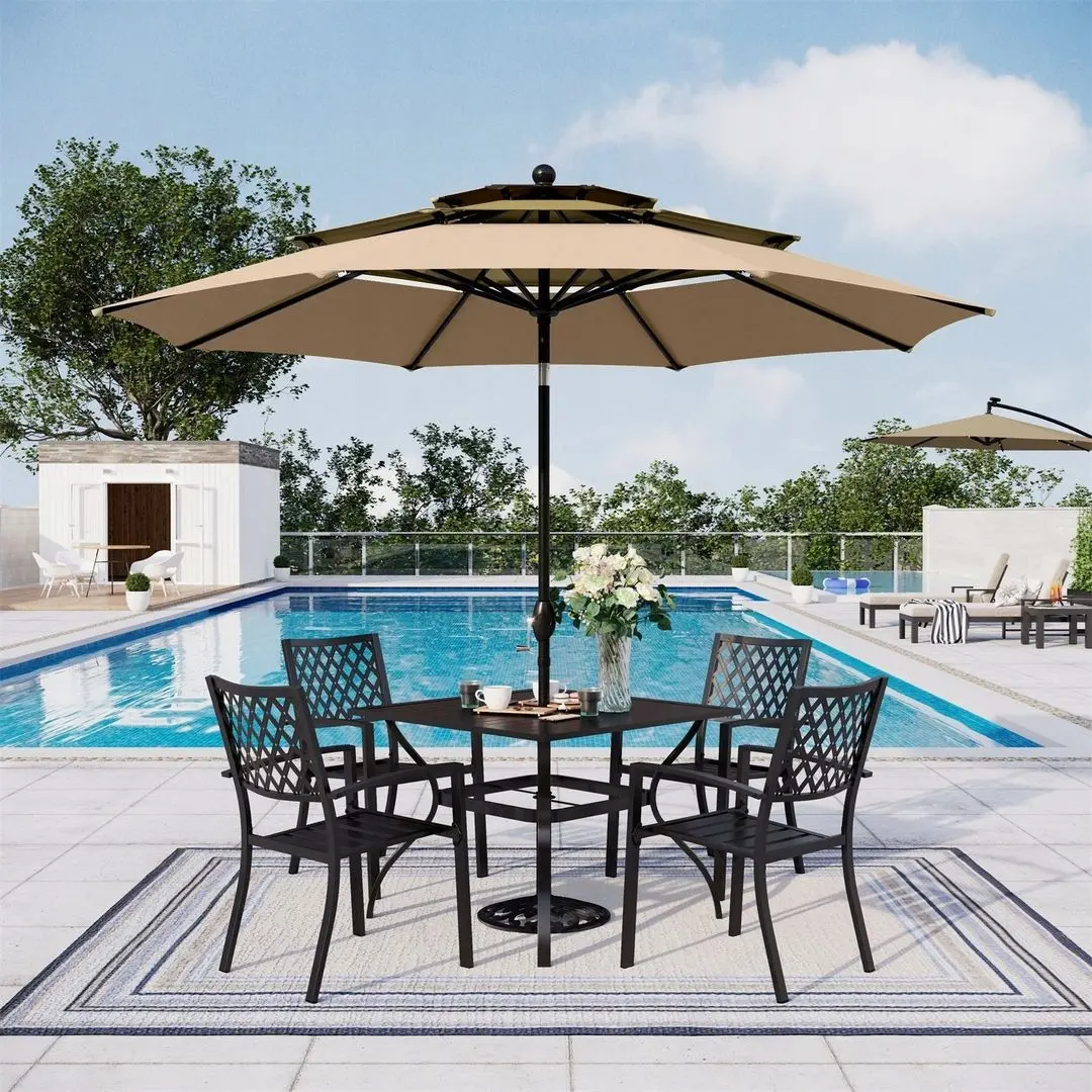 Umbrela de soare Carruzzo L43E (Beige/Brown) - 6