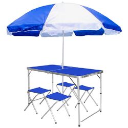 Umbrela de soare Catol Lux NC-18-UB001 180 cm (White/Blue) Thumb