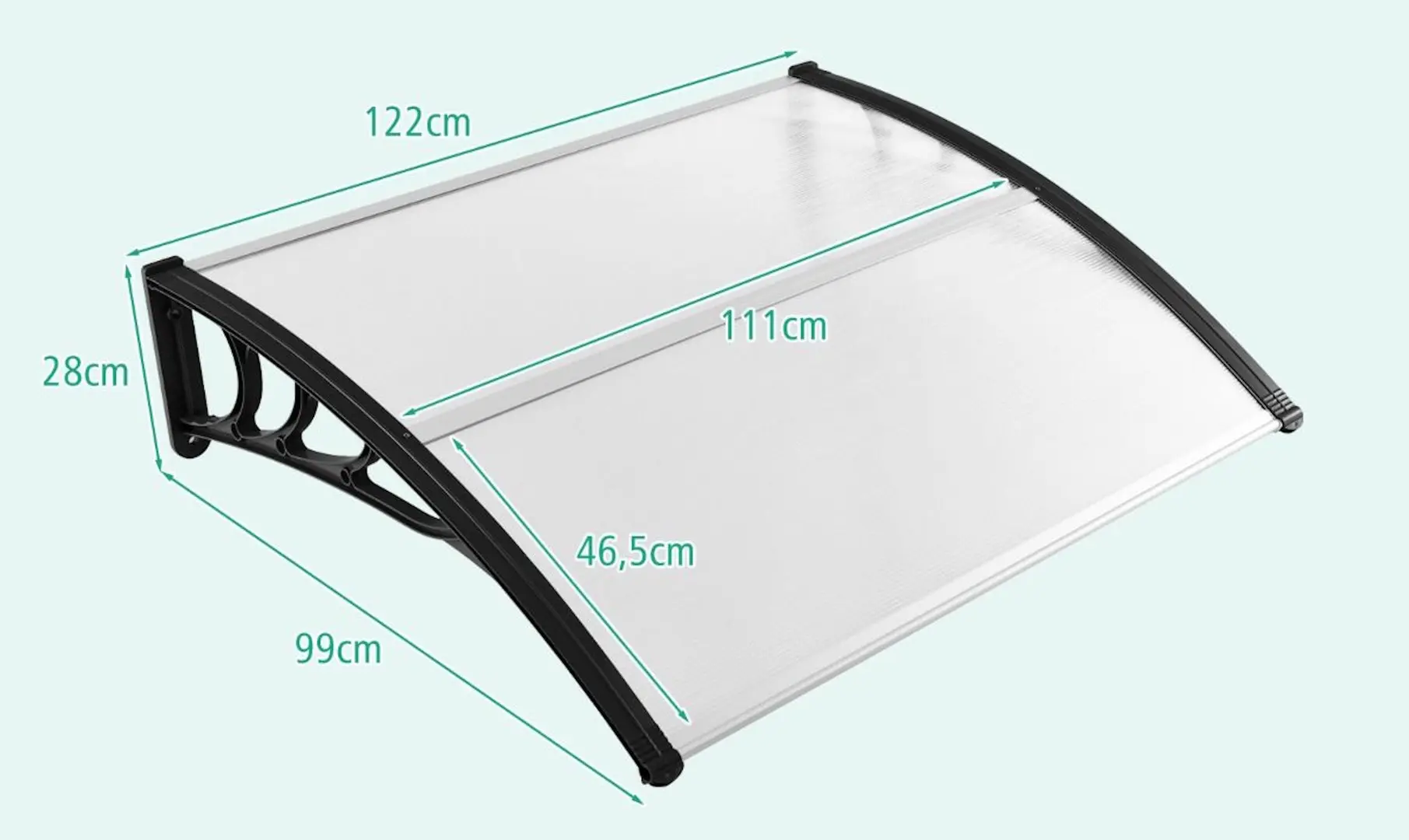 Copertina Costway NP11229DK (Black/Transparent)