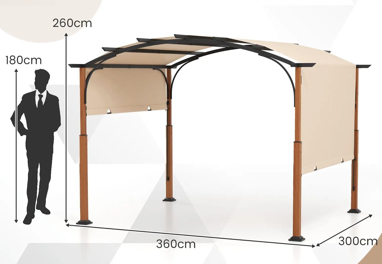 Пергола Costway NP11859BE 30x36 (Beige)