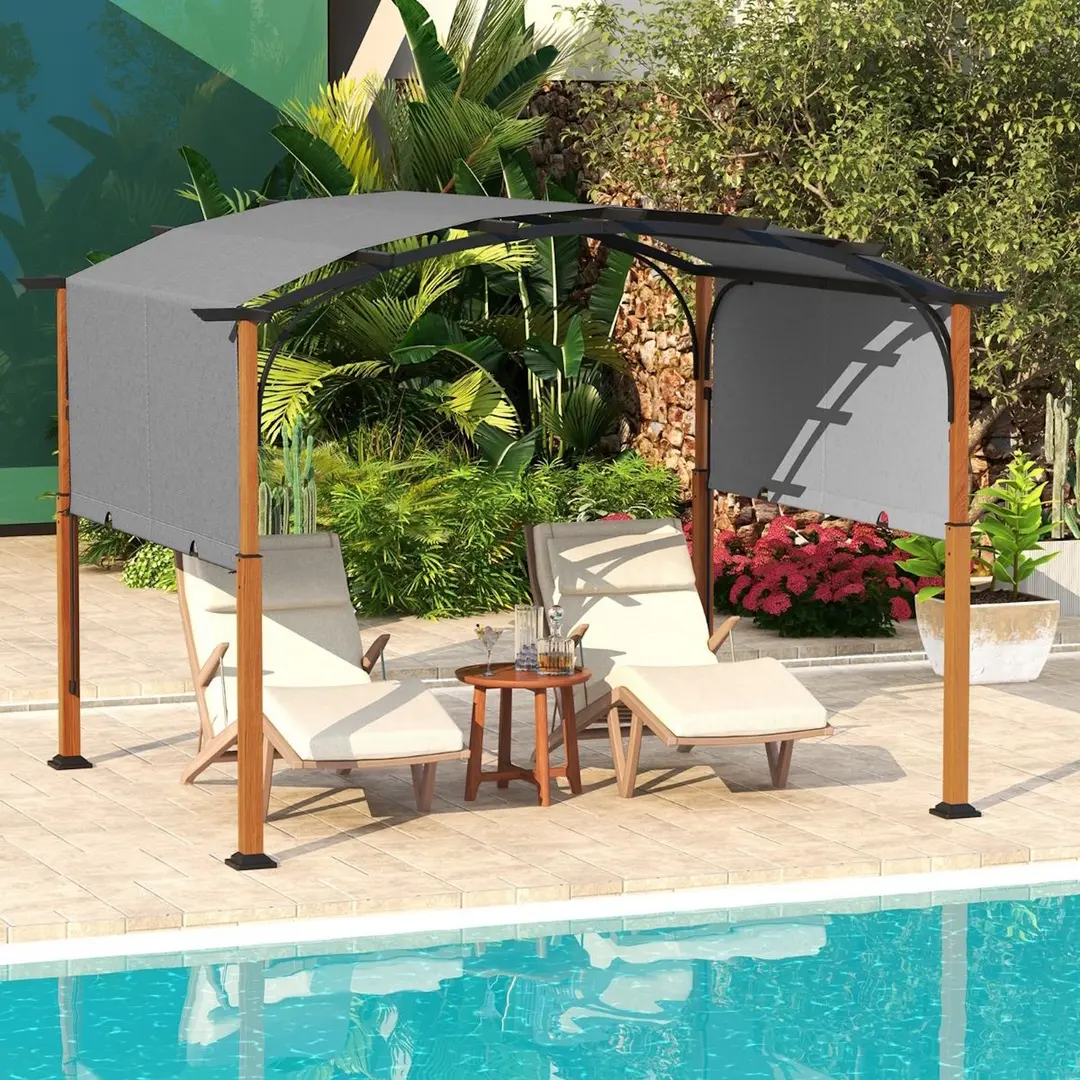 Pergola Costway NP11859GR 3.0x3.6 (Grey/Wood)