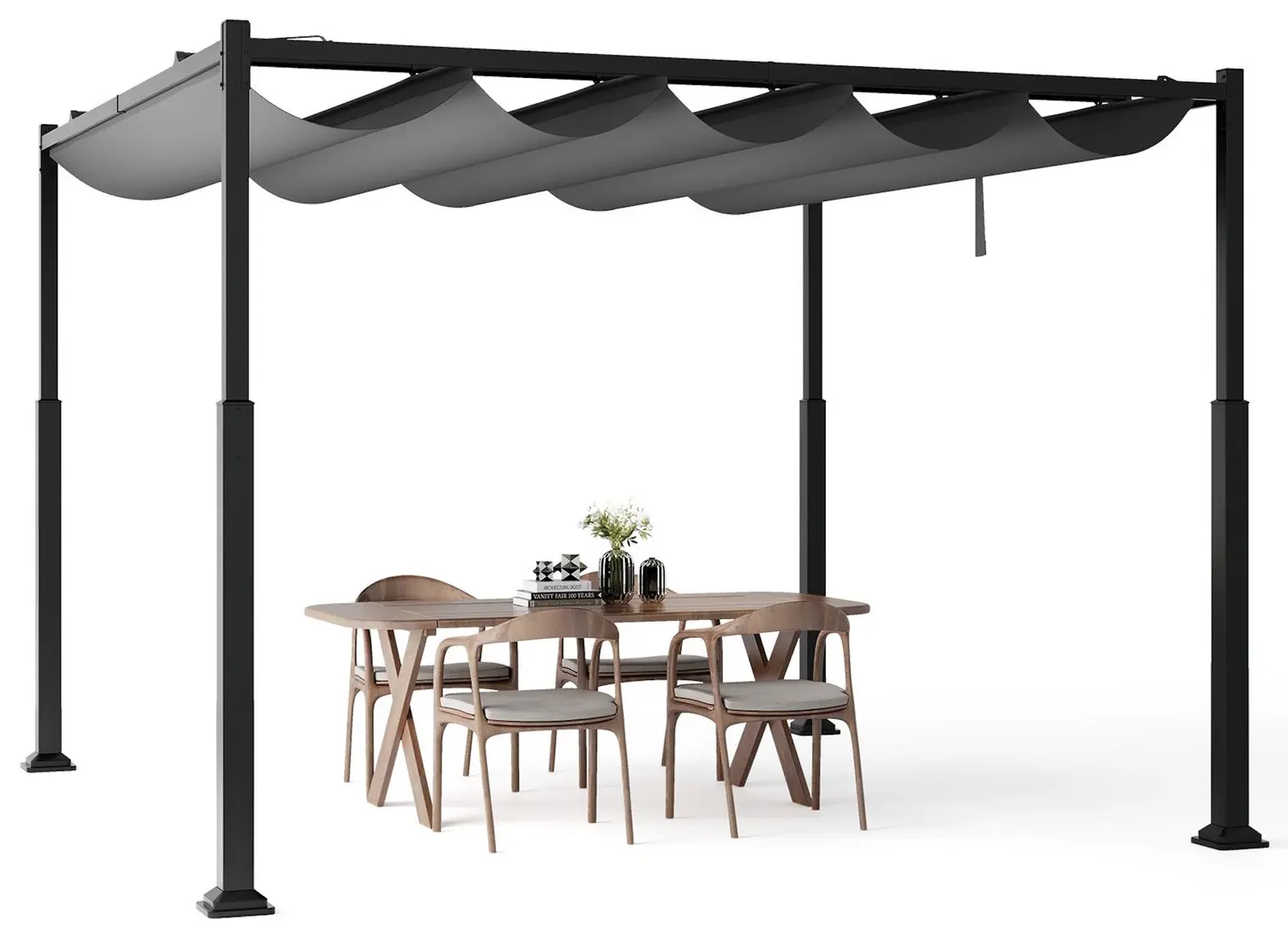 Пергола Costway NP11860GR 3.1x3.1 (Grey/Black)