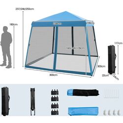 Садовый павильон Costway NP10301BL (Blue) Thumb