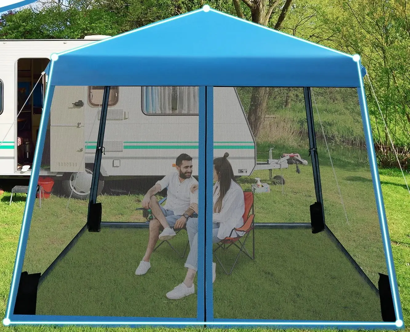 Садовый павильон Costway NP10301BL (Blue) - 5