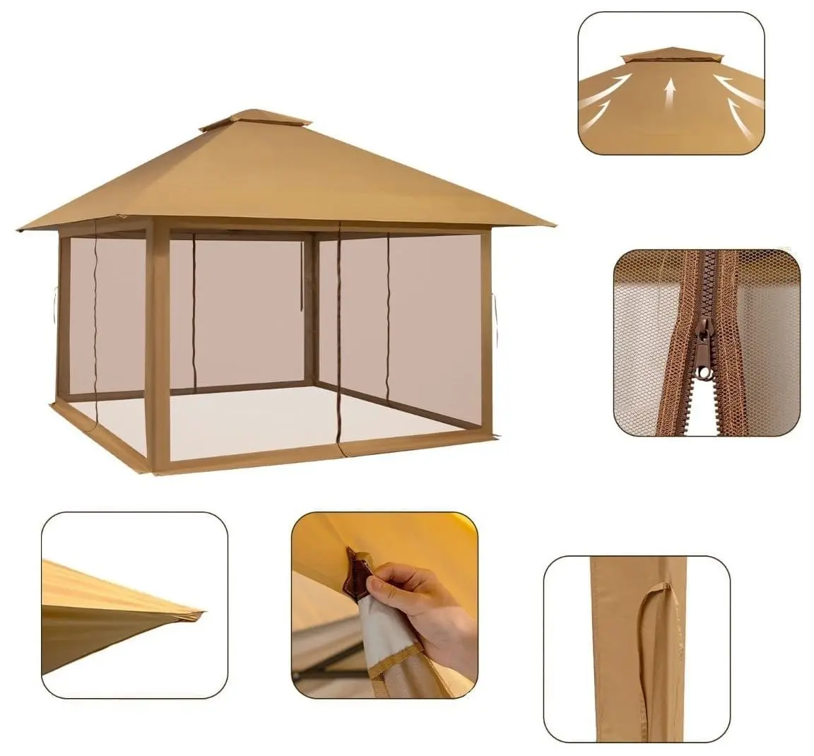 Pavilion de gradina Costway NP10828CF (Brown)