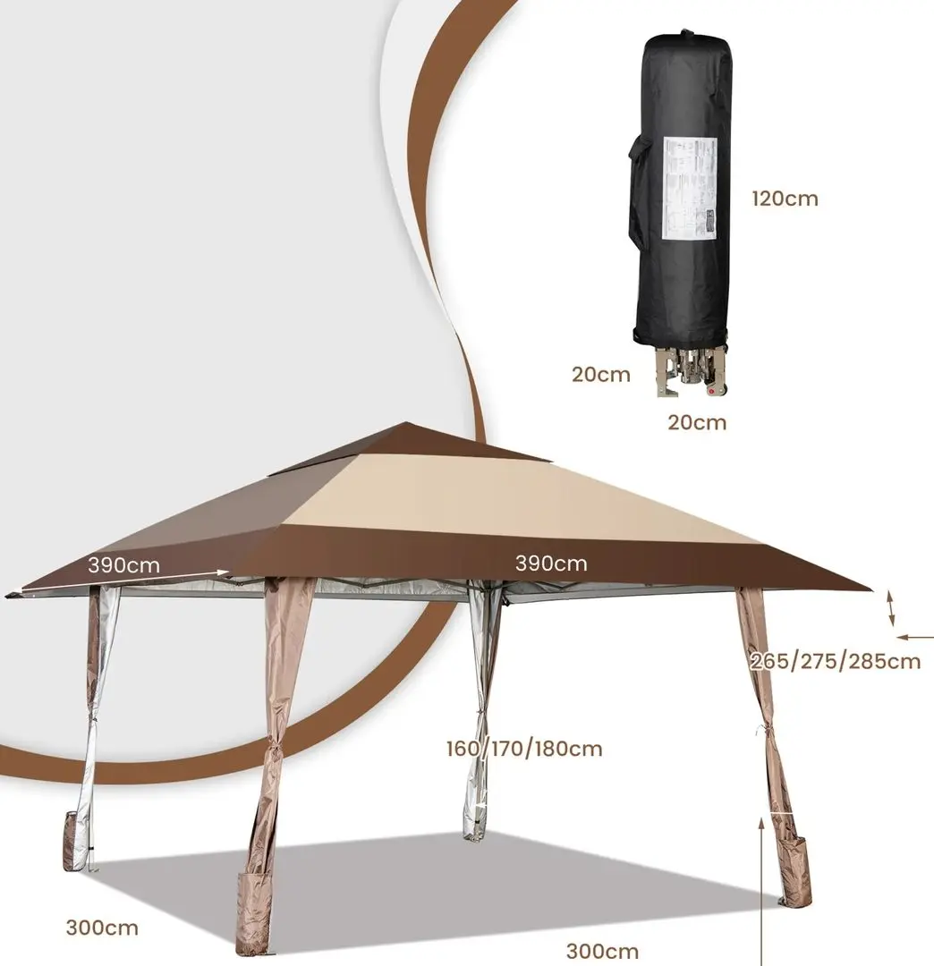 Pavilion de gradina Costway NP10845CF (Brown)