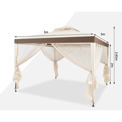 Pavilion de gradina Costway NP11526BE 3x3 (Beige) Thumb
