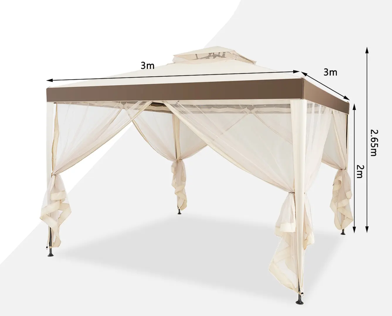 Pavilion de gradina Costway NP11526BE 3x3 (Beige)