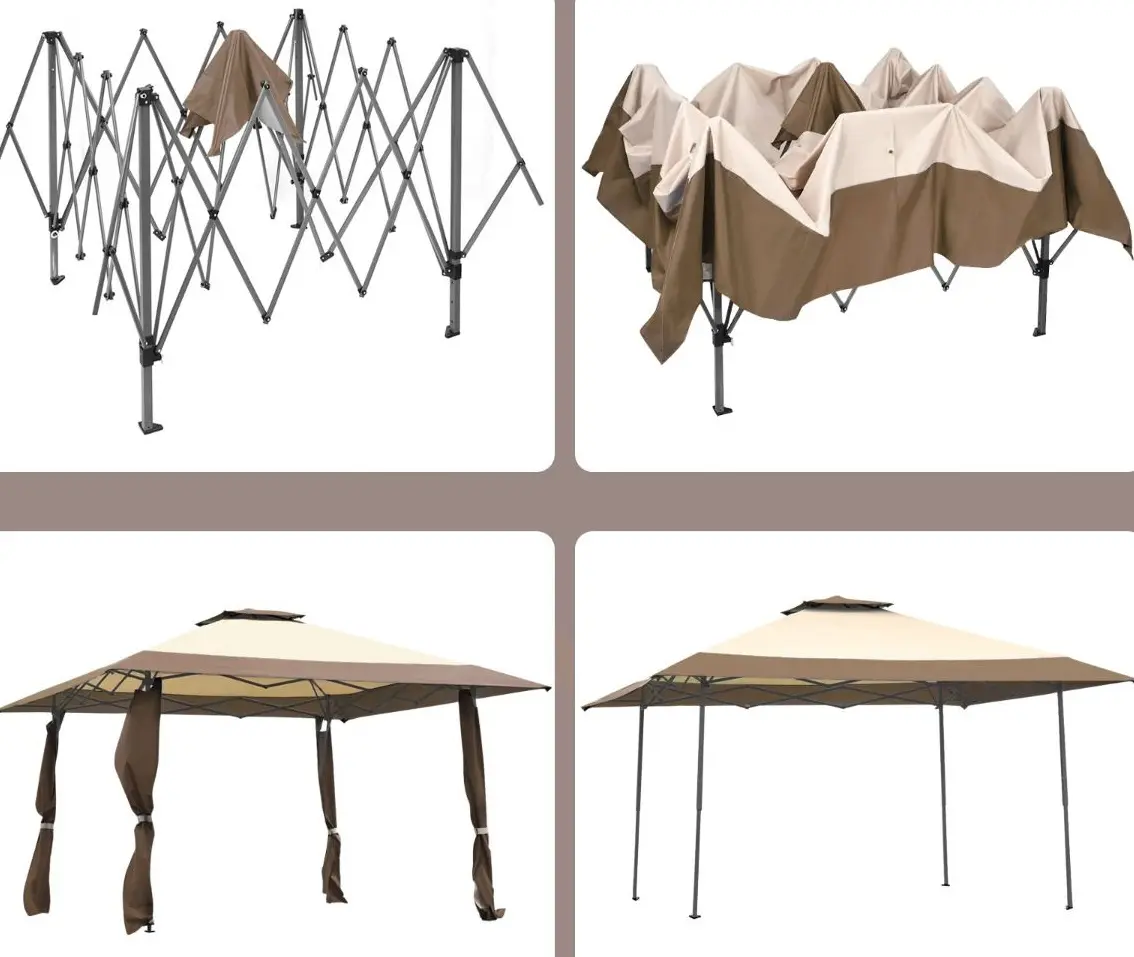 Pavilion de gradina Costway NP11699CF 4х4 (Coffee)