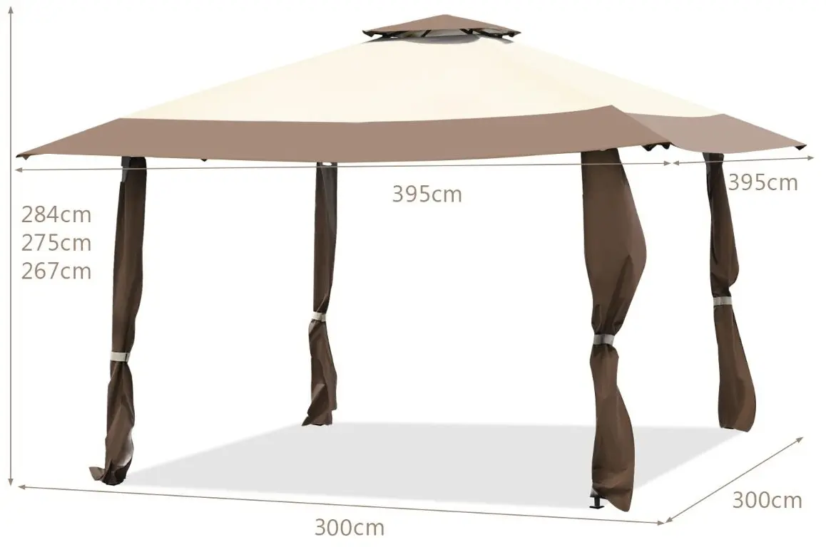 Pavilion de gradina Costway NP11699CF 4х4 (Coffee)