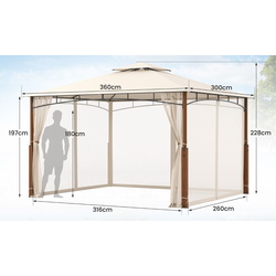 Садовый павильон Costway NP11861BE 3.6x3 (Beige) Thumb