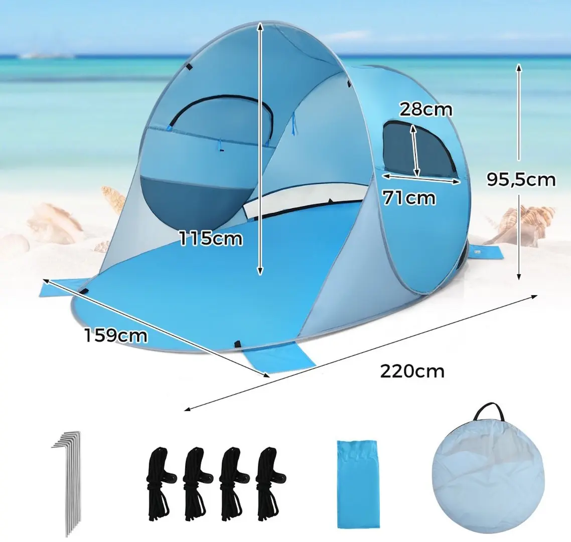 Cort de plaja Costway GP11740BL (Blue)