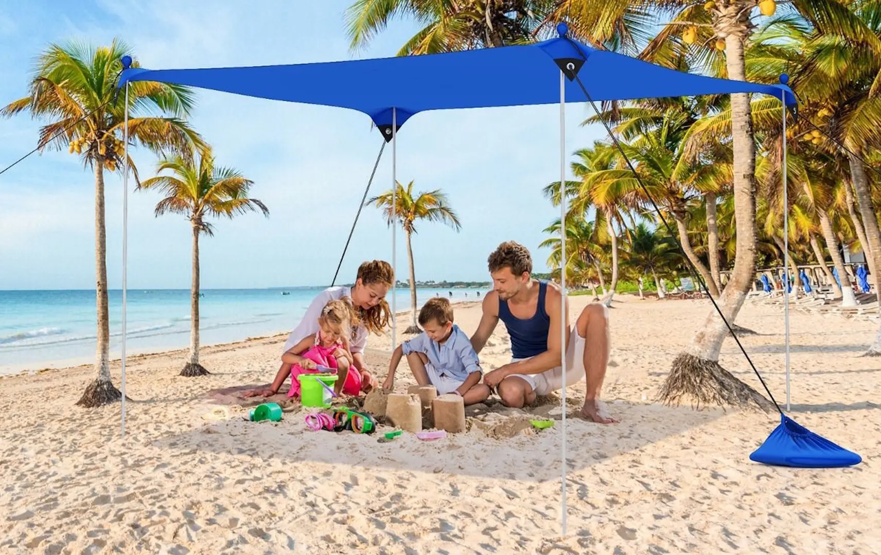 Parasolar de plaja Costway NP11638BL (Dark Blue)