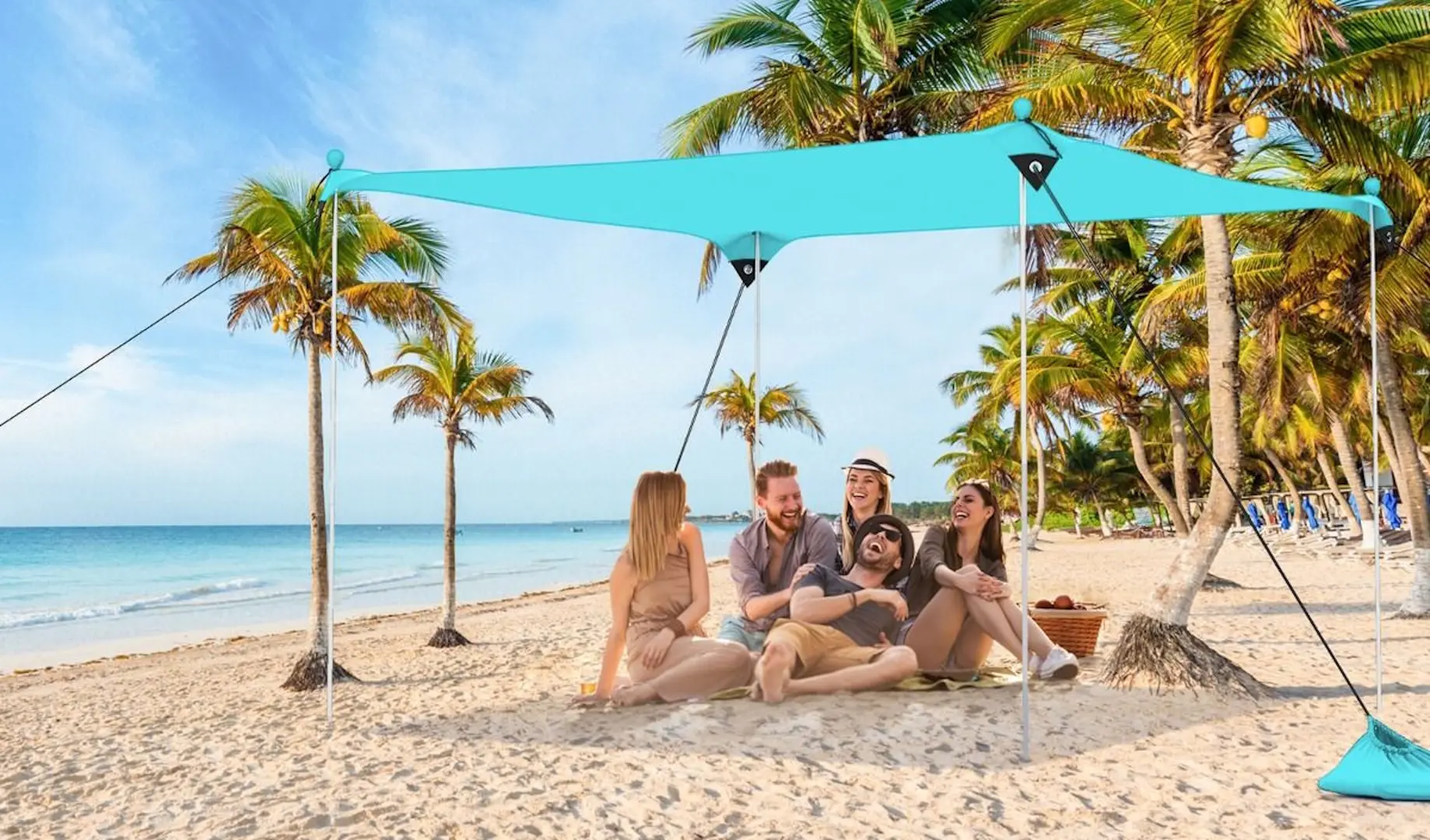 Parasolar de plaja Costway NP11639GN (Light Blue)