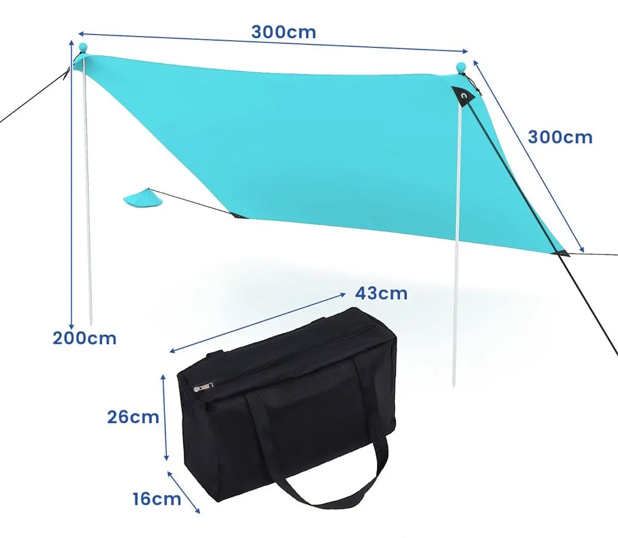 Parasolar de plaja Costway NP11639GN (Light Blue)