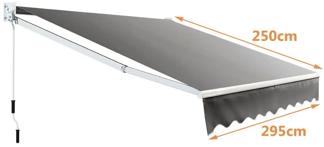 Тент пристенный Costway OP70368GR (Gray) - 2