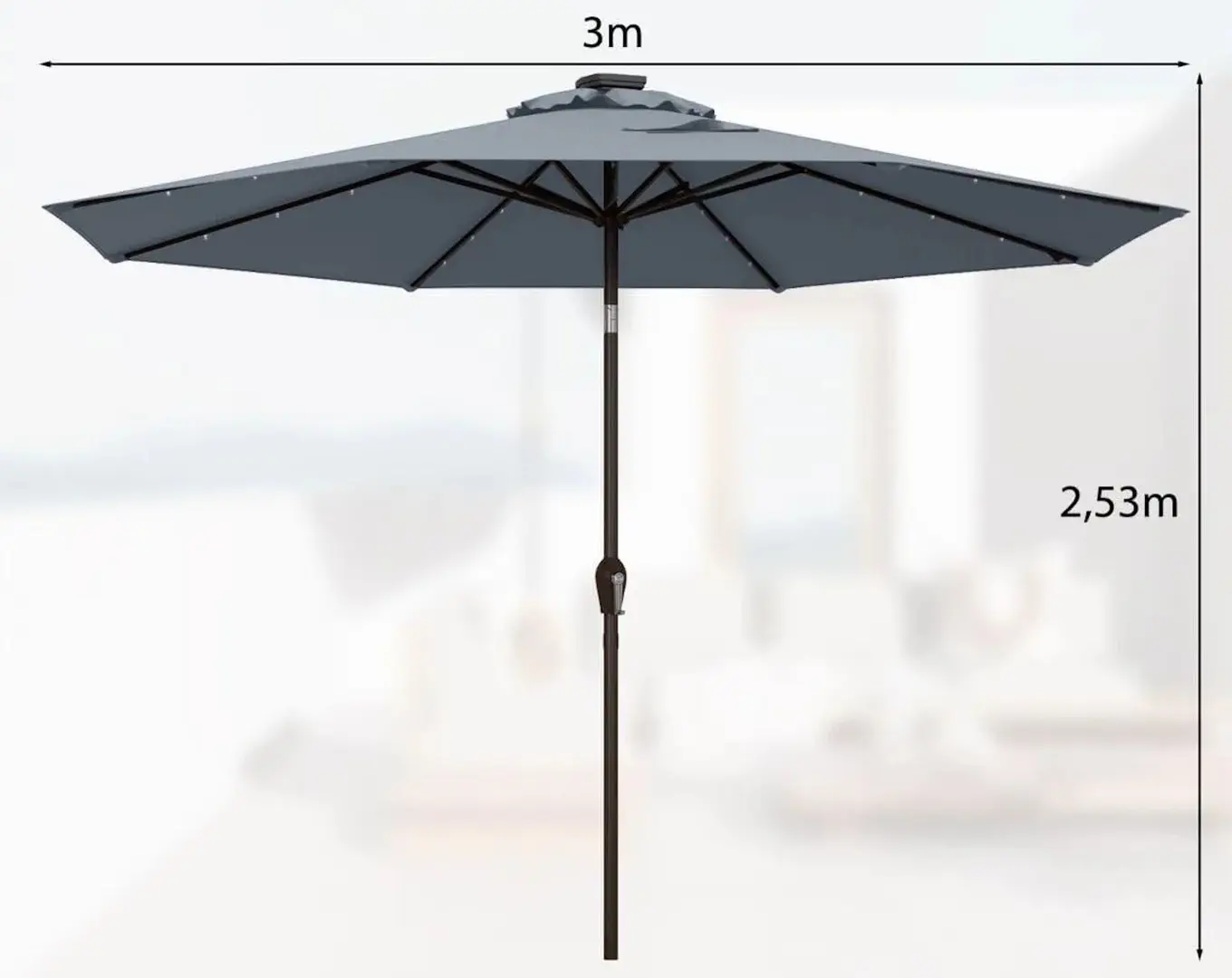 Зонт от солнца Costway NP11494HS (Grey) - 4