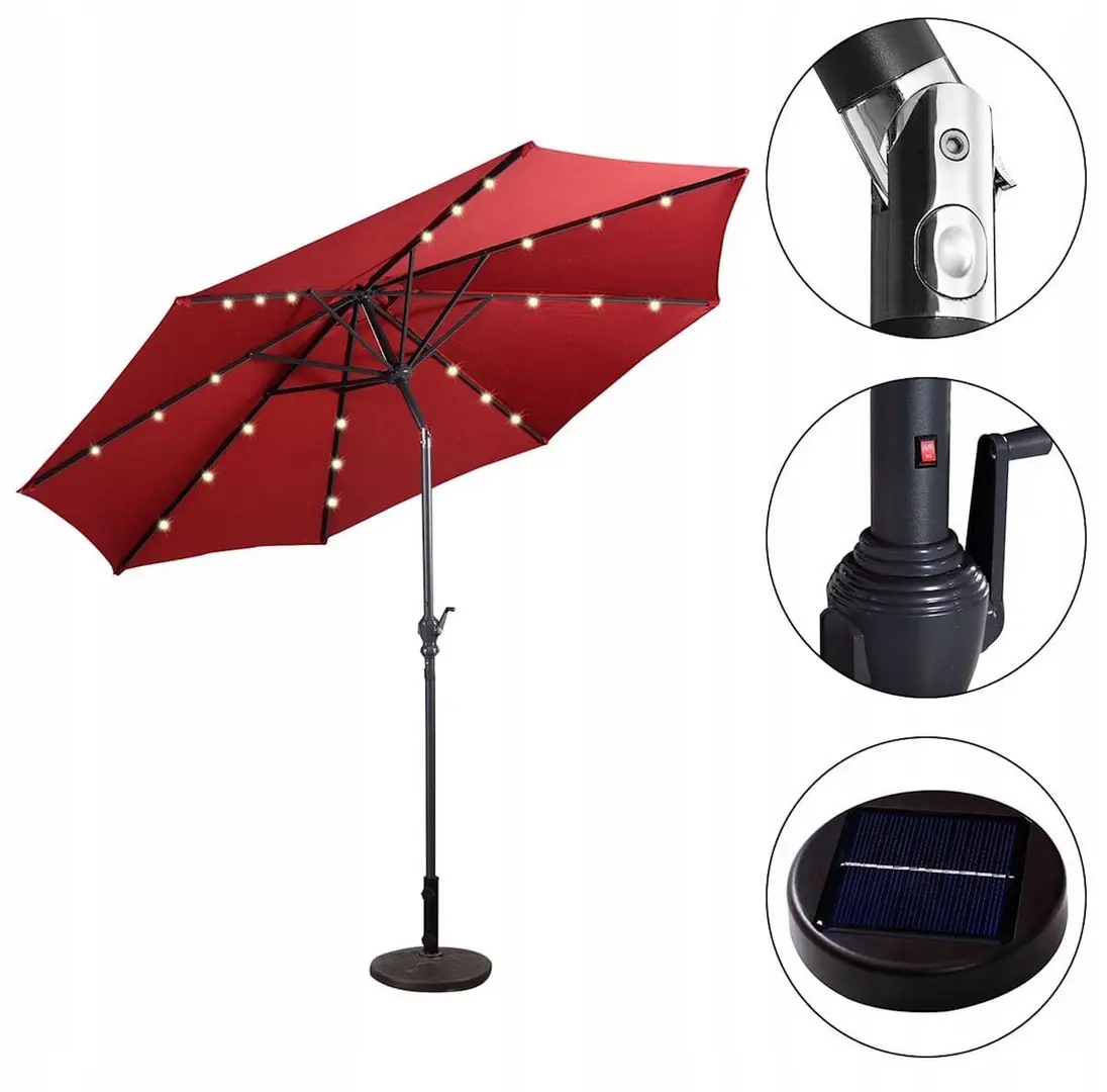 Зонт от солнца Costway NP11494WN (Burgundy) - 7