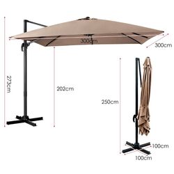 Umbrela de soare Costway NP11545CF (Brown) Thumb