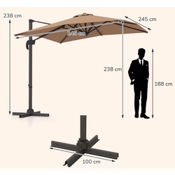 Зонт от солнца Costway NP11553CF (Coffee) Thumb