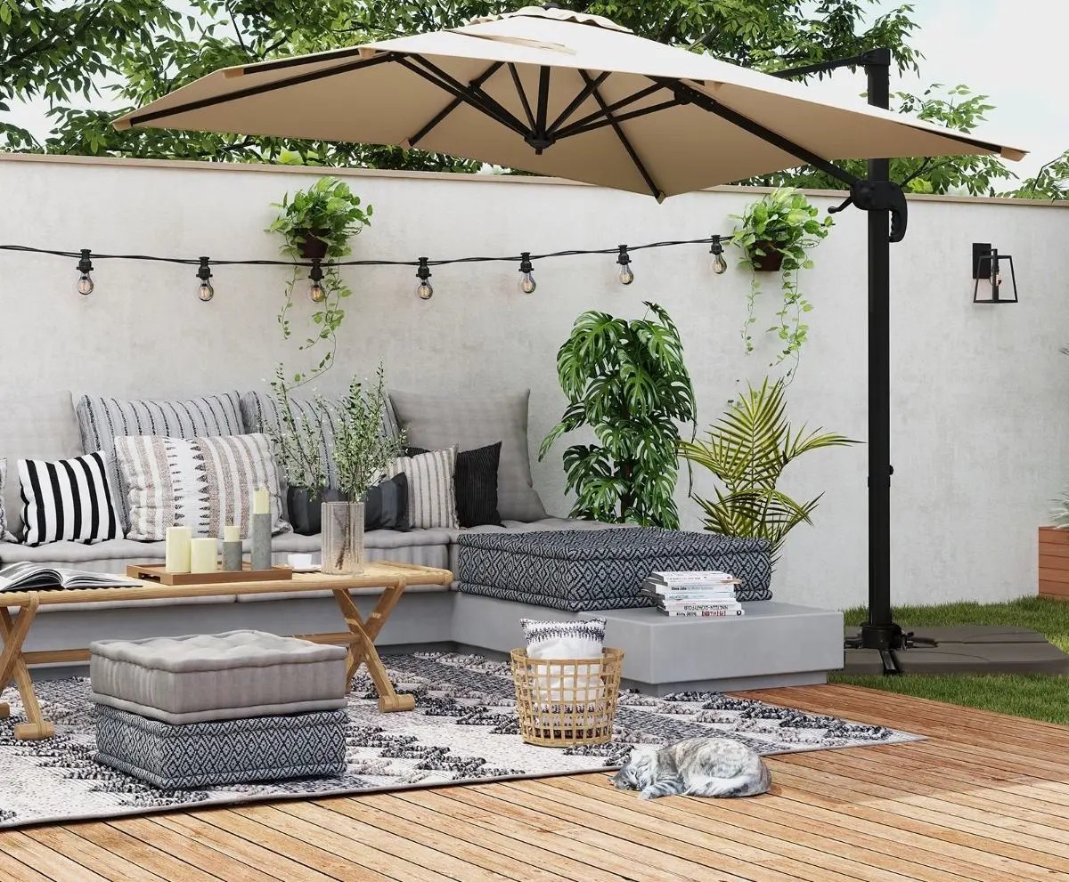 Umbrela de soare Costway NP11553MS (Beige) - 4