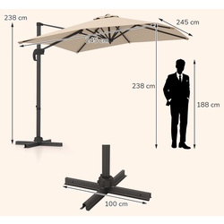 Umbrela de soare Costway NP11553MS (Beige) Thumb