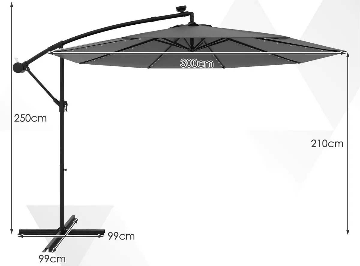 Umbrela de soare Costway NP11556HS (Grey) - 5