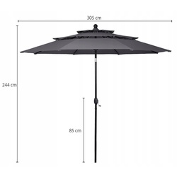 Зонт от солнца Costway NP11559HS (Black) Thumb