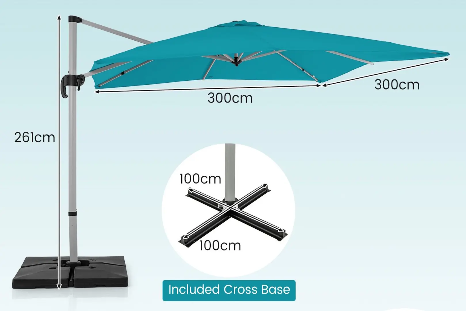 Umbrela de soare Costway NP11584BL (Blue)