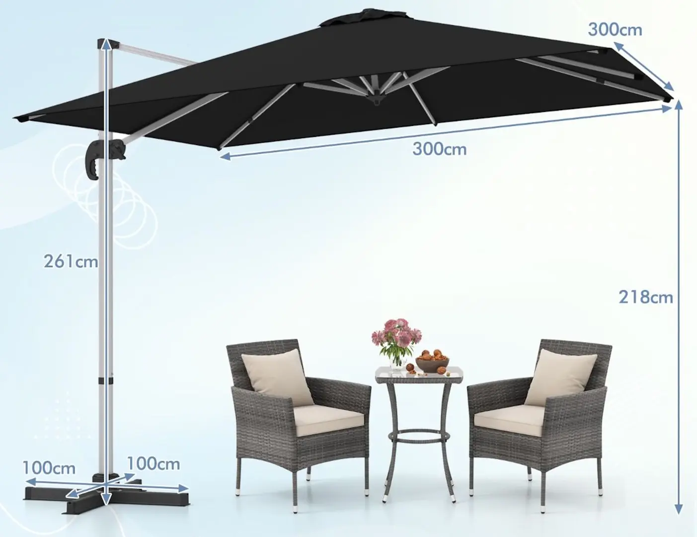 Зонт от солнца Costway NP11584DK (Black)