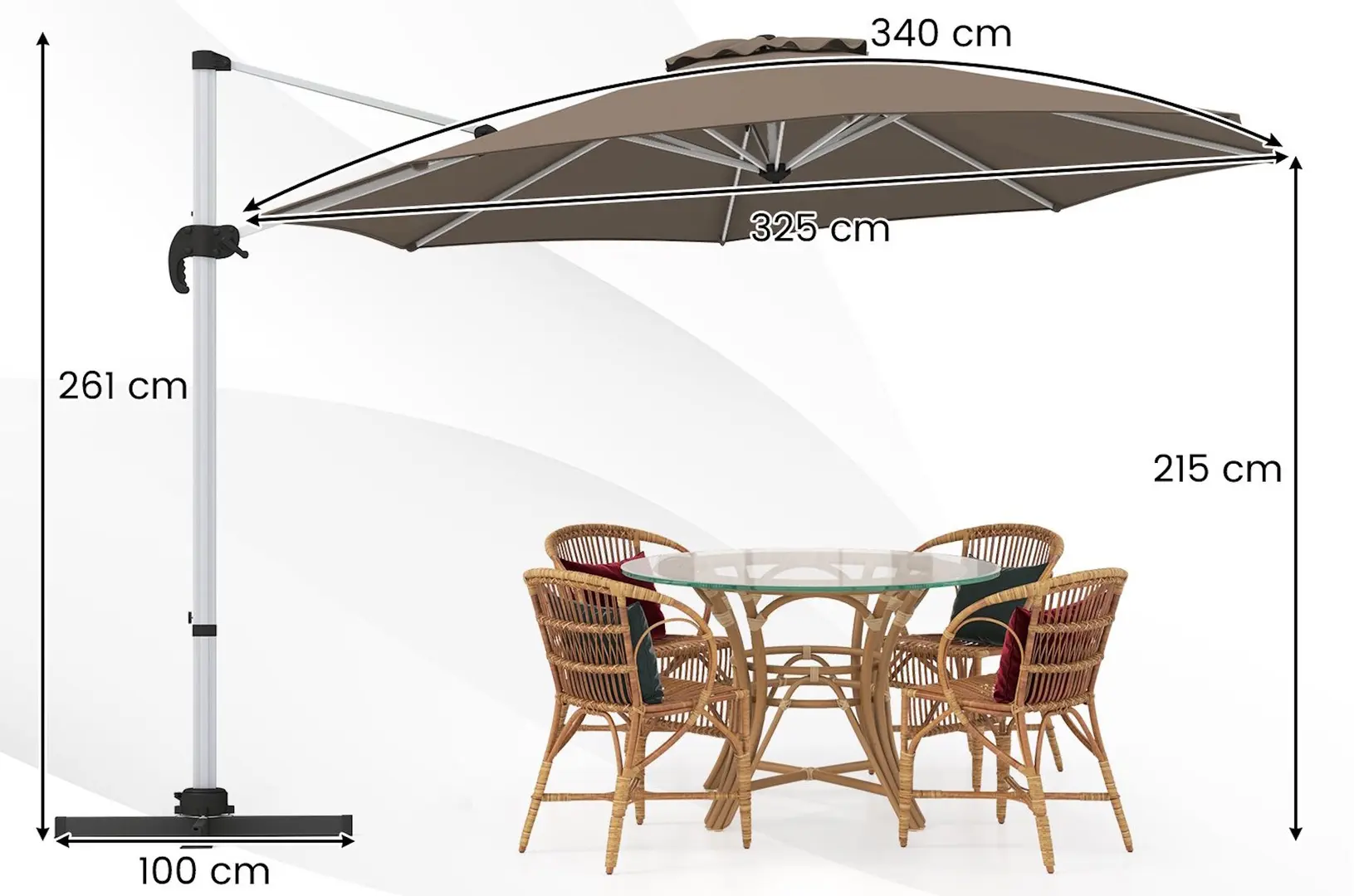 Зонт от солнца Costway NP11585CF (Brown)