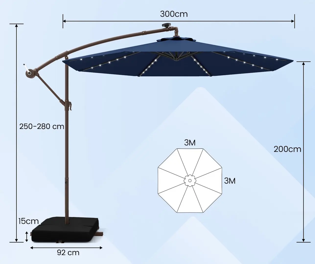 Umbrela de soare Costway NP11657NY (Dark Blue)