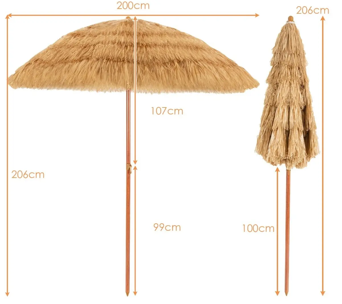 Umbrela de soare Costway NP12079 (Natural) - 5