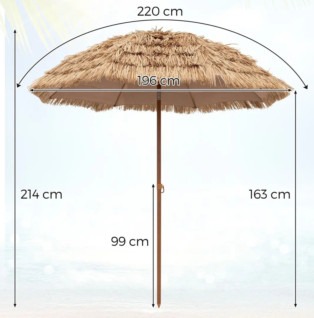 Umbrela de soare Costway NP12080 (Natural) - 8