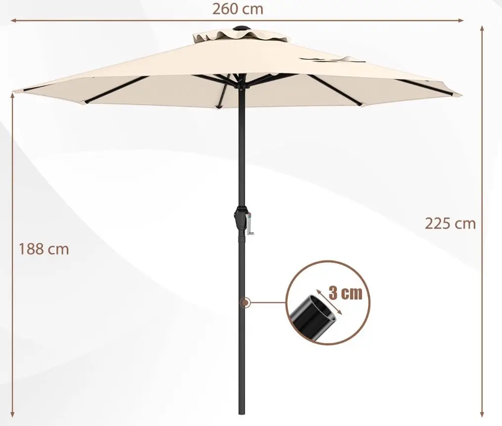 Umbrela de soare Costway NP12130BE (Beige) - 6