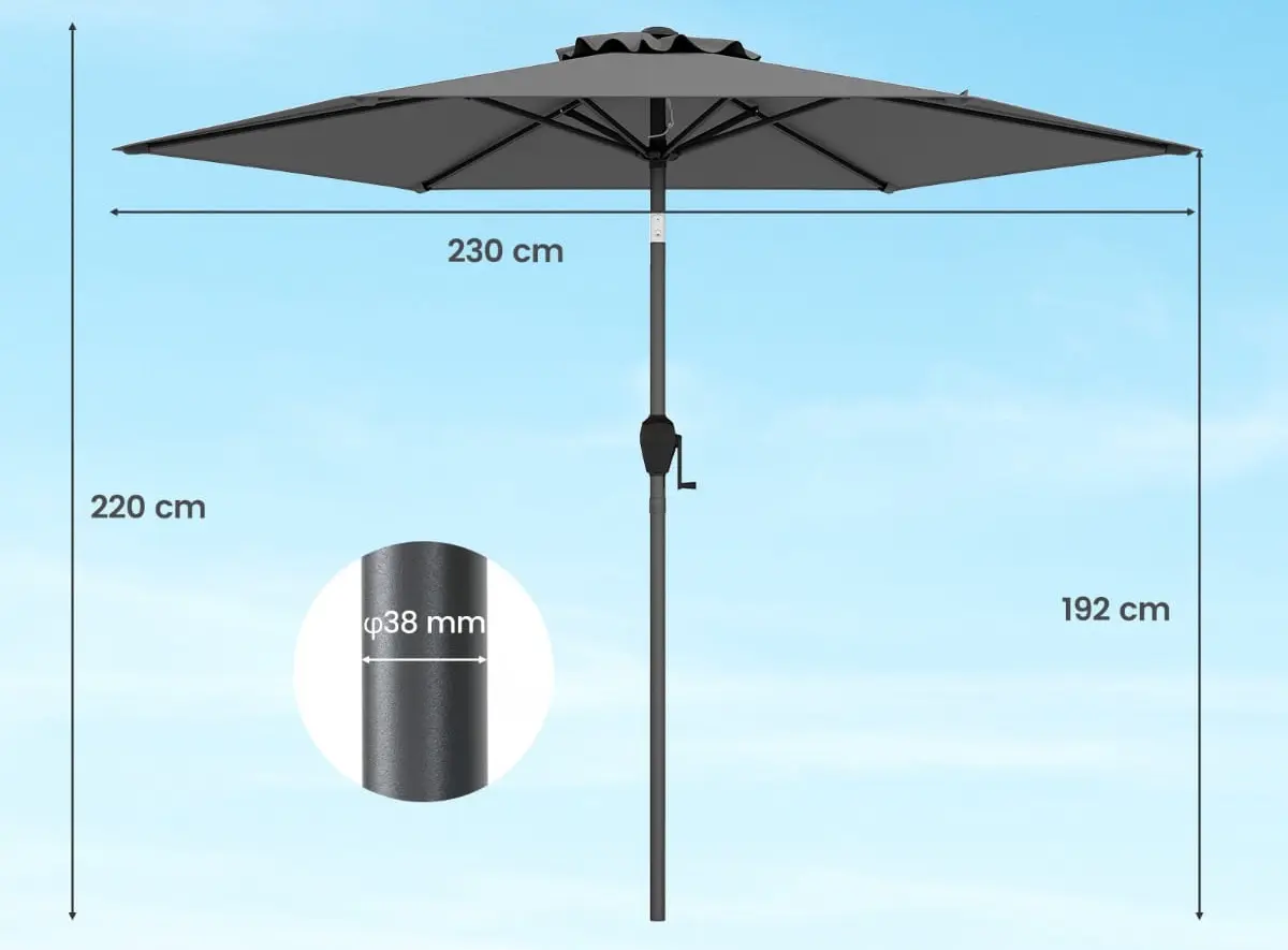 Umbrela de soare Costway NP12189GR (Grey) - 3